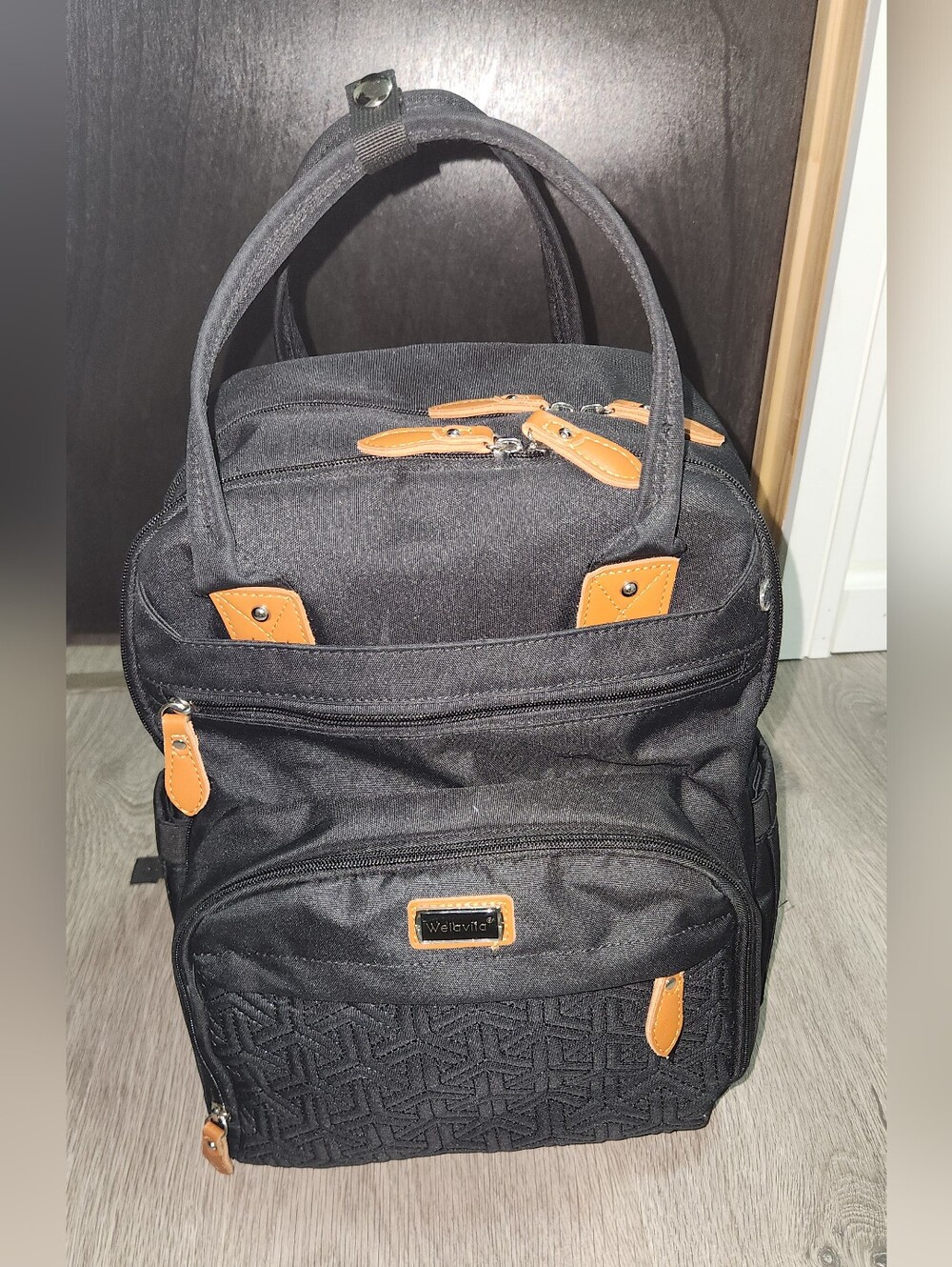 Welavila Black Diaper Backpack